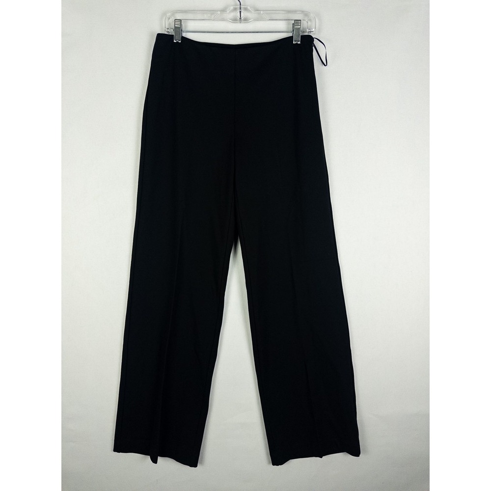 J. McLaughlin Wide Leg Trouser Pants‎ Womens 8 Black Stretch Minimalist Workwear
